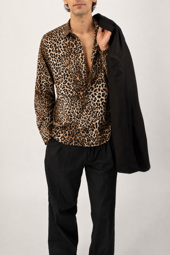  Caftano Leopard Pelinga Uomo Beige - 1