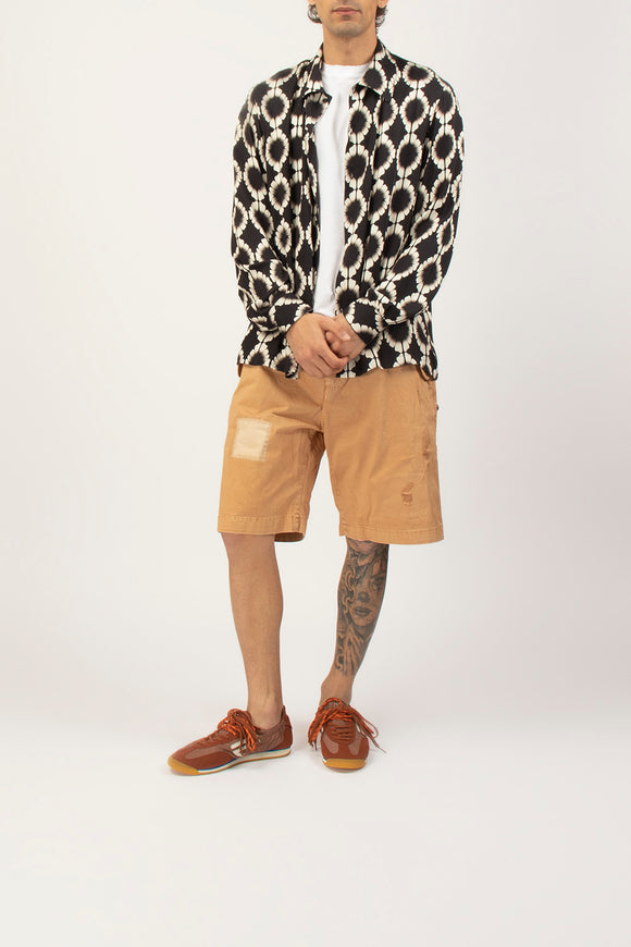  Bermuda Parachute Borchiato Broken Laundry Uomo Beige - 3