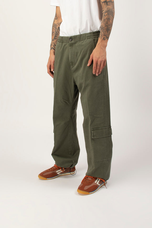  Pantalone Cargo Basso Covert Uomo Verde - 4