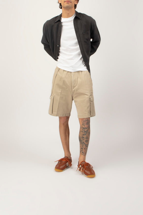  Bermuda Tasca Canvas Covert Uomo Beige - 3