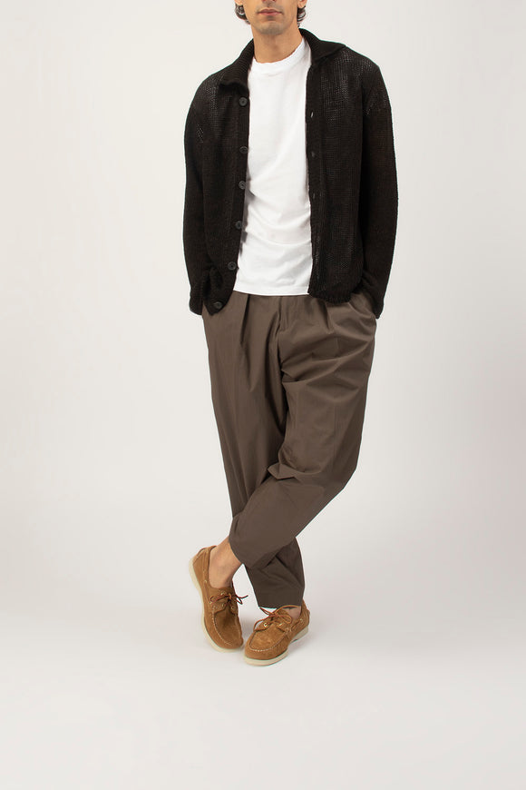  Cardigan Polo Intrecciato Fabrizio Del Carlo Uomo Marrone - 3