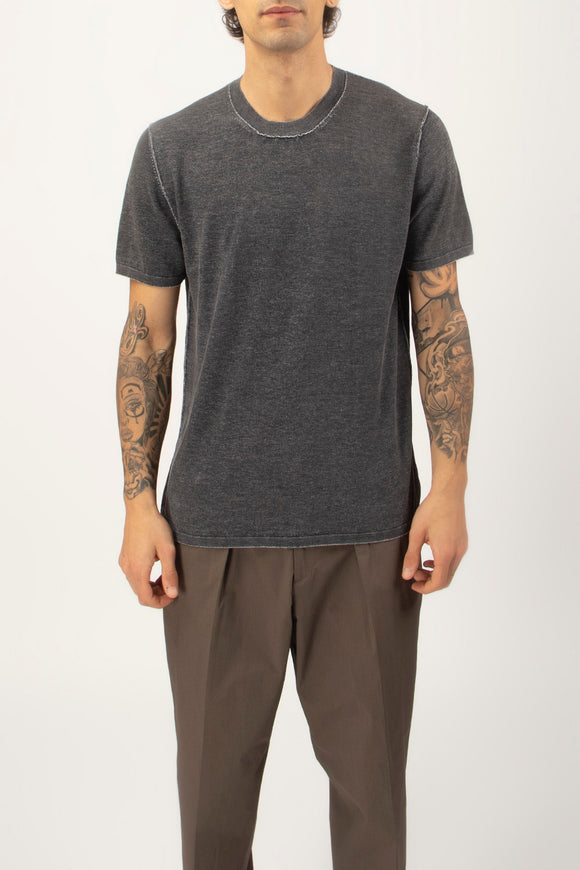  T-shirt In Maglia Fabrizio Del Carlo Uomo Grigio - 2