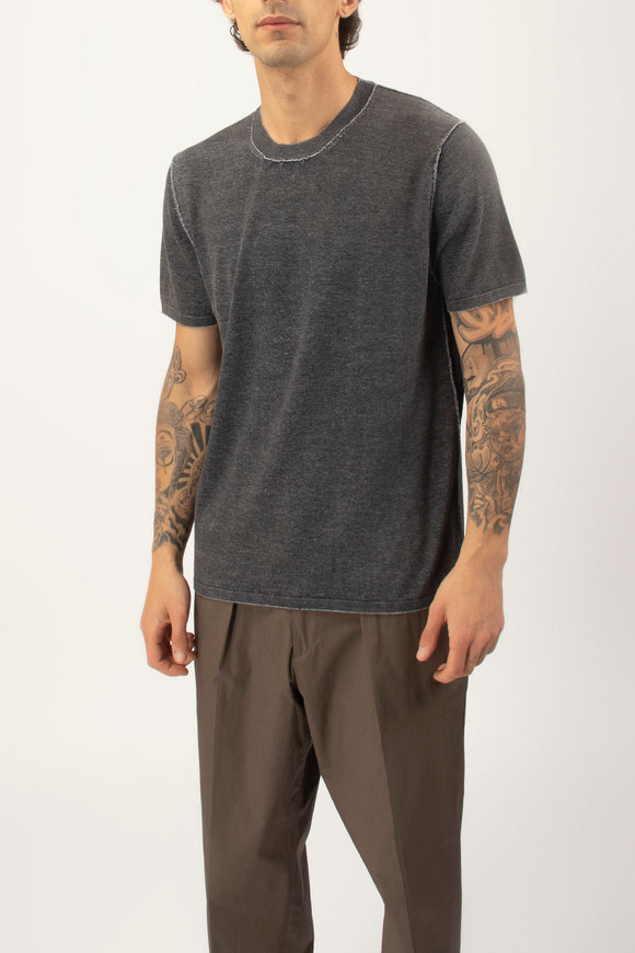  T-shirt In Maglia Fabrizio Del Carlo Uomo Grigio - 4