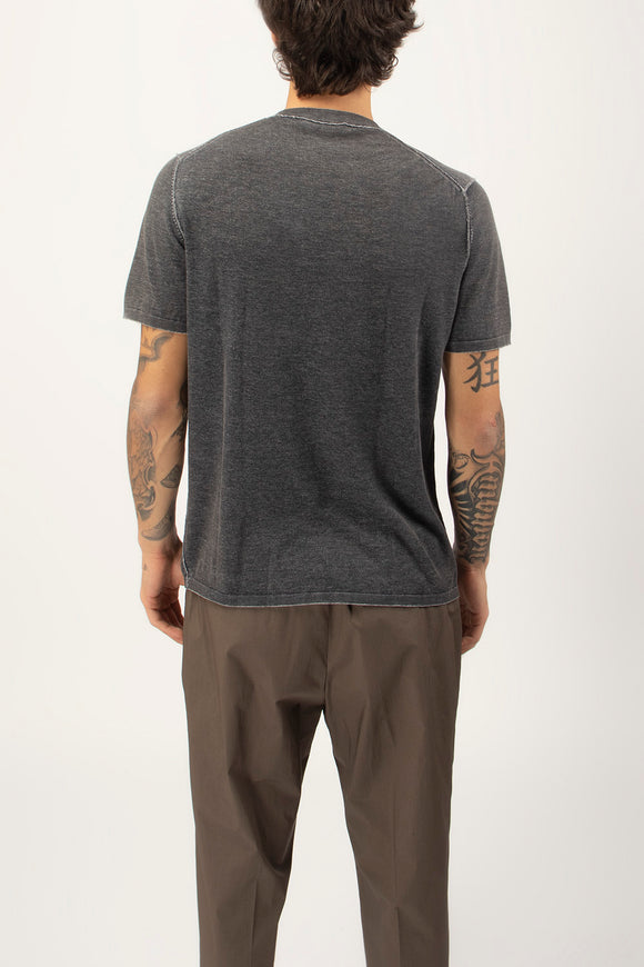  T-shirt In Maglia Fabrizio Del Carlo Uomo Grigio - 5