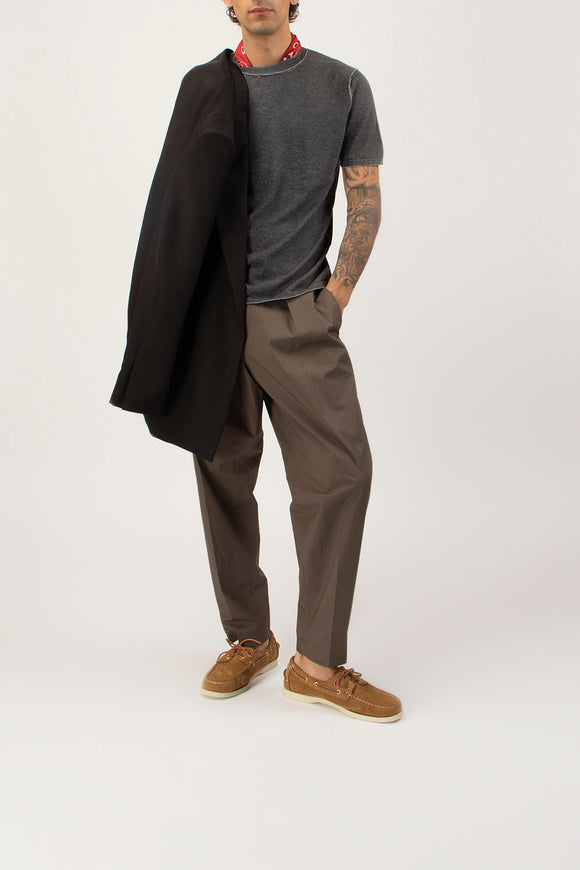  T-shirt In Maglia Fabrizio Del Carlo Uomo Grigio - 3