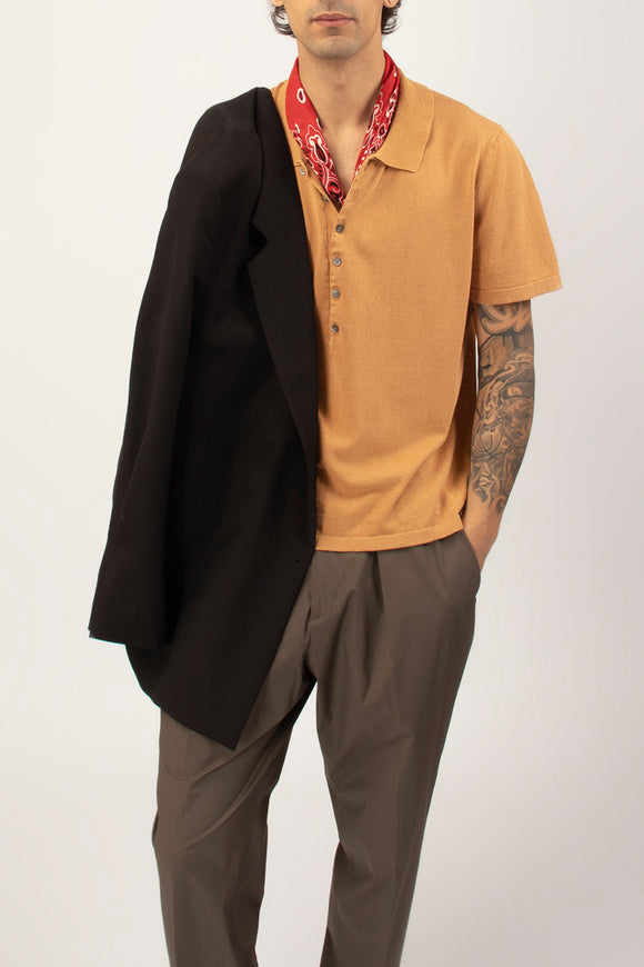  Polo In Cotone Lino Fabrizio Del Carlo Uomo Arancione - 1