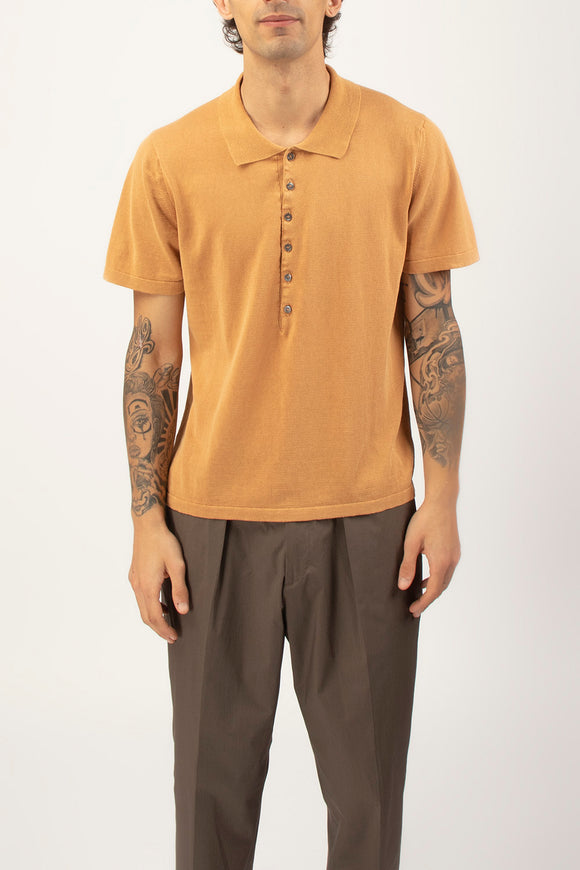  Polo In Cotone Lino Fabrizio Del Carlo Uomo Arancione - 2