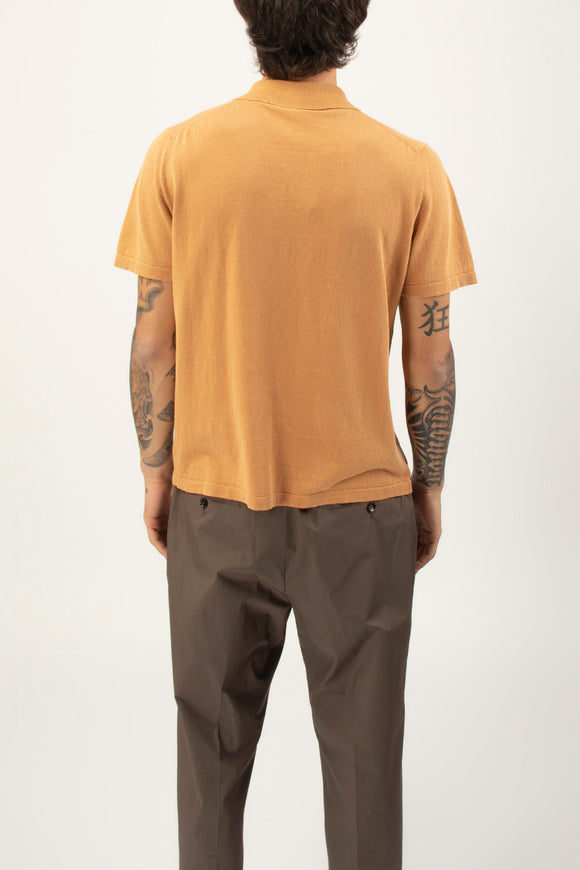  Polo In Cotone Lino Fabrizio Del Carlo Uomo Arancione - 5