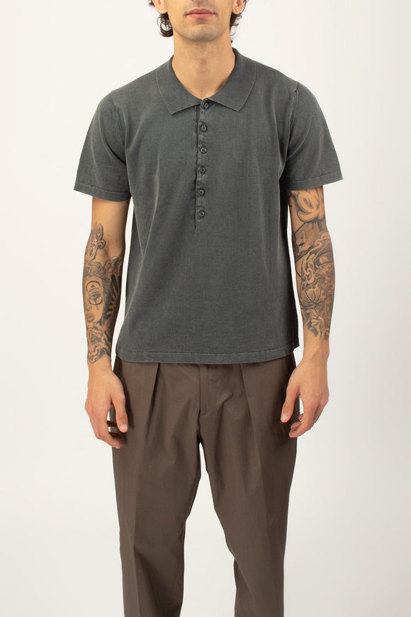  Polo In Cotone Lino Fabrizio Del Carlo Uomo Grigio - 2