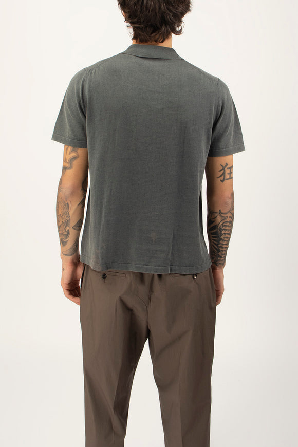  Polo In Cotone Lino Fabrizio Del Carlo Uomo Grigio - 5