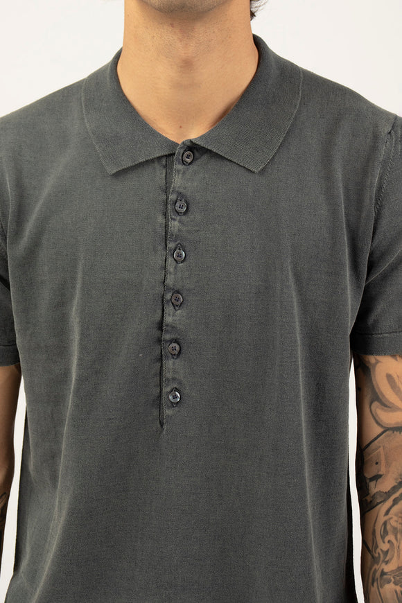 Polo In Cotone Lino Fabrizio Del Carlo Uomo Grigio - 6