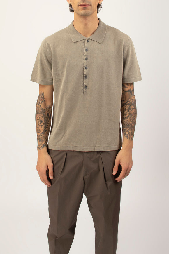  Polo In Cotone Lino Fabrizio Del Carlo Uomo Beige - 2