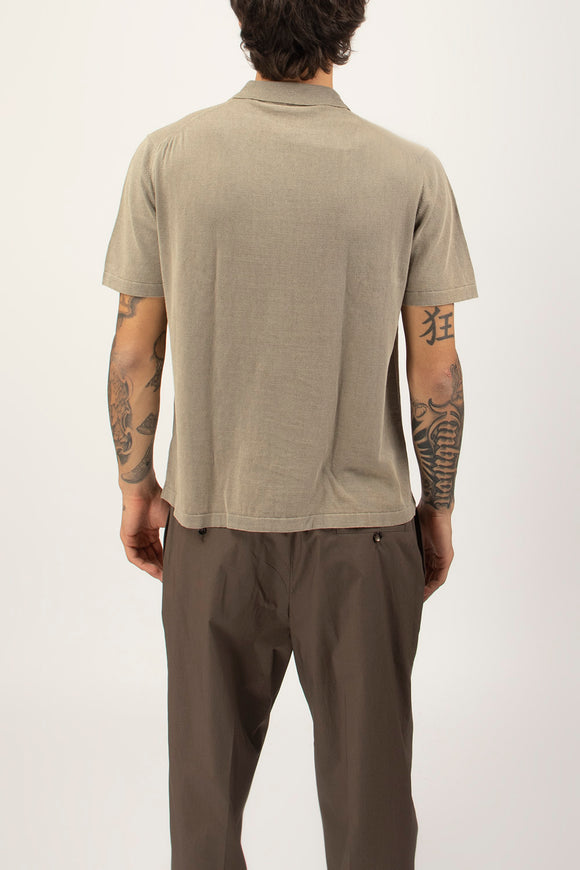  Polo In Cotone Lino Fabrizio Del Carlo Uomo Beige - 5