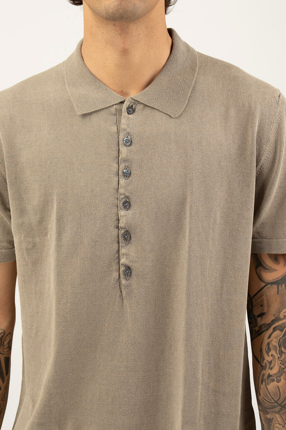  Polo In Cotone Lino Fabrizio Del Carlo Uomo Beige - 6