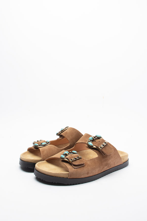  Sabot Doppia Fascia Turchese Damy Uomo Beige - 3