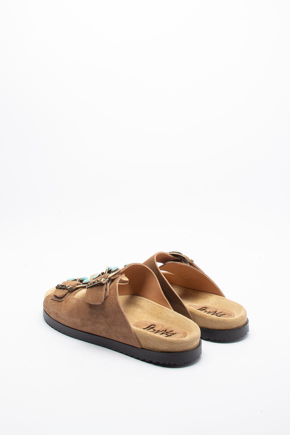  Sabot Doppia Fascia Turchese Damy Uomo Beige - 4