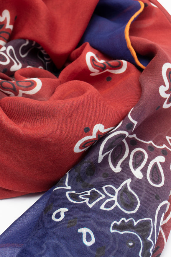  Pareo Quadra Bandana Piping Destin Uomo Blu - 3