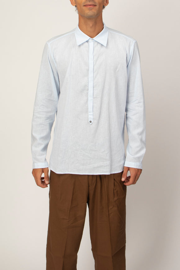  Caftano A Polo In Lino Officina 36 Uomo Azzurro - 2