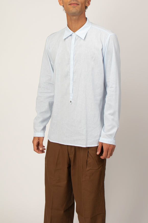  Caftano A Polo In Lino Officina 36 Uomo Azzurro - 4