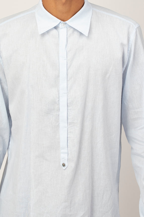  Caftano A Polo In Lino Officina 36 Uomo Azzurro - 6