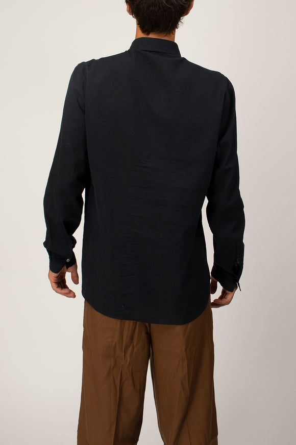  Caftano A Polo In Lino Officina 36 Uomo Blu - 5
