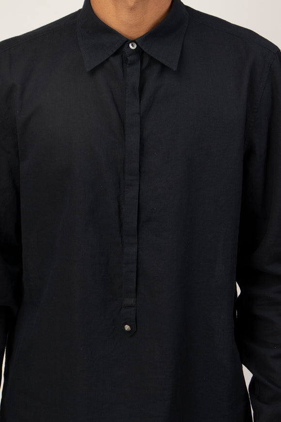  Caftano A Polo In Lino Officina 36 Uomo Blu - 6