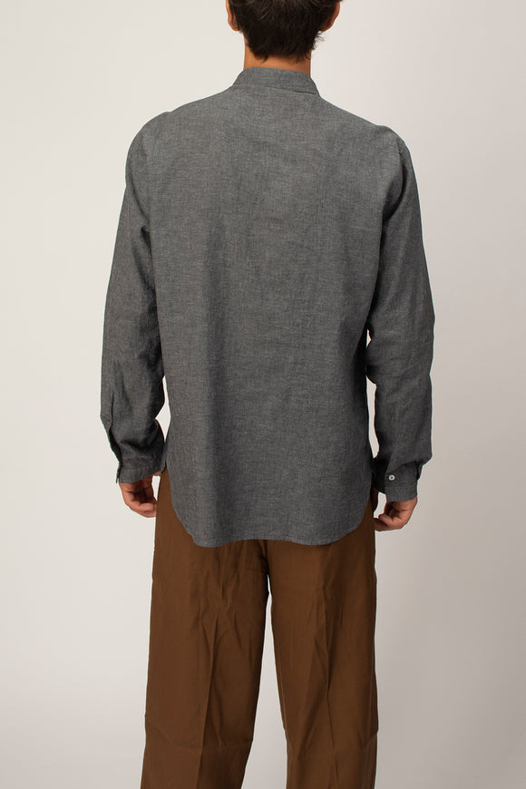  Caftano A Polo In Lino Officina 36 Uomo Grigio - 5