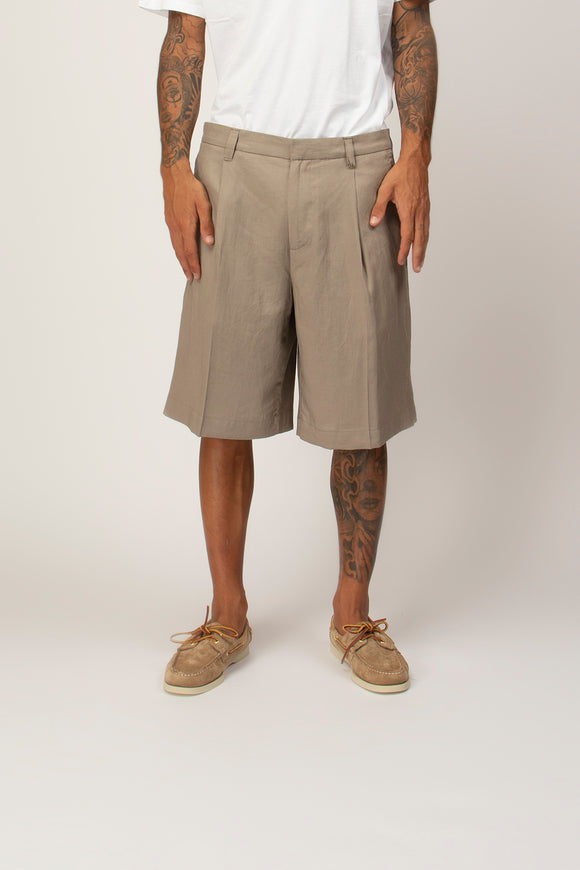  Bermuda In Lino Officina 36 Uomo Beige - 2