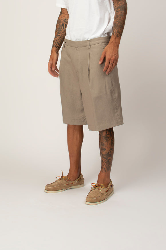  Bermuda In Lino Officina 36 Uomo Beige - 4