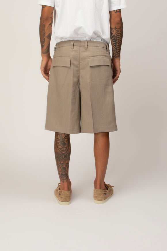  Bermuda In Lino Officina 36 Uomo Beige - 5