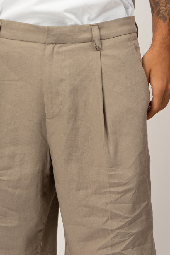  Bermuda In Lino Officina 36 Uomo Beige - 6