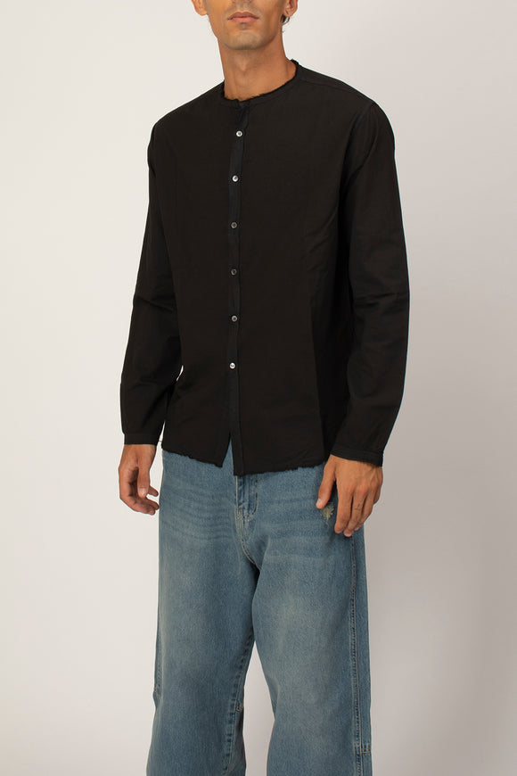  Camicia Coreana Tv Ciano Uomo Nero - 4