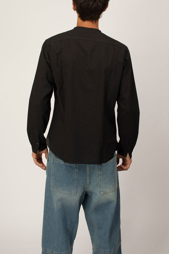  Camicia Coreana Tv Ciano Uomo Nero - 5