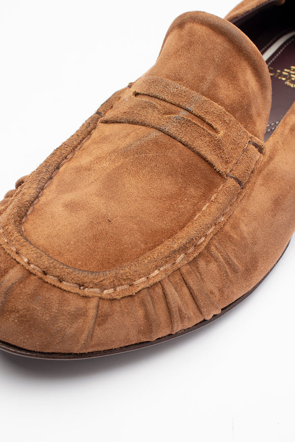  Mocassino Morbido In Suede Lidfort Uomo Beige - 5