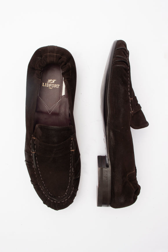  Mocassino Morbido In Suede Lidfort Uomo Marrone - 6