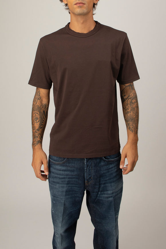  T-shirt Girocollo Grifoni Uomo Marrone - 2