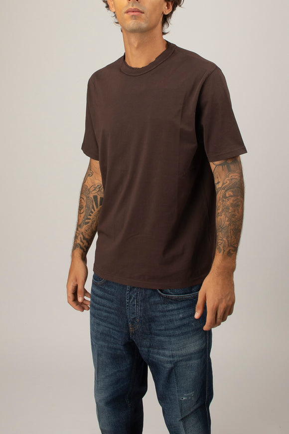  T-shirt Girocollo Grifoni Uomo Marrone - 4