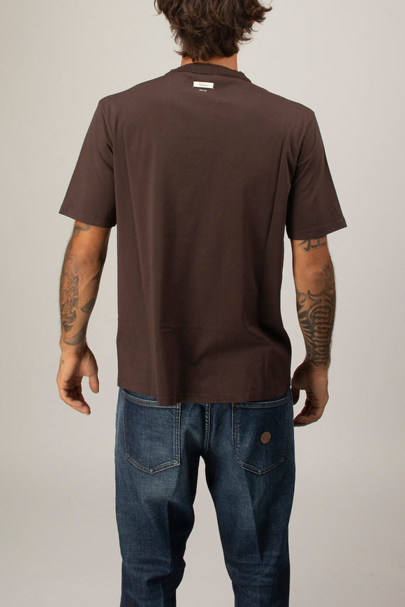  T-shirt Girocollo Grifoni Uomo Marrone - 5