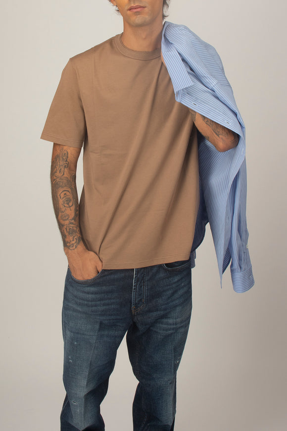  T-shirt Girocollo Grifoni Uomo Beige - 1