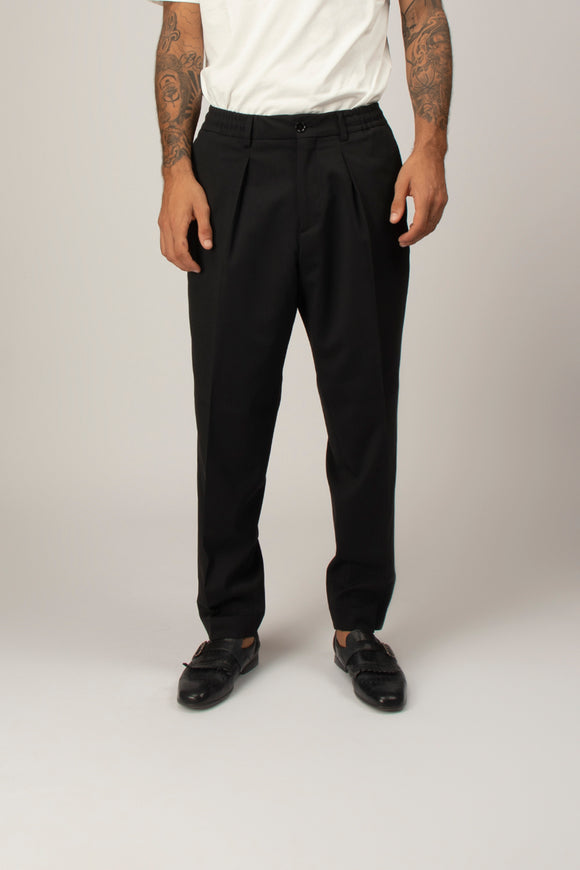  Pantalone Dominique In Tela Di Lana Be Able Uomo Nero - 2