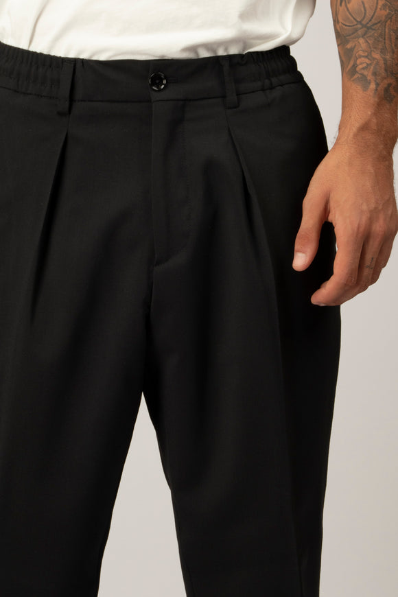  Pantalone Dominique In Tela Di Lana Be Able Uomo Nero - 6