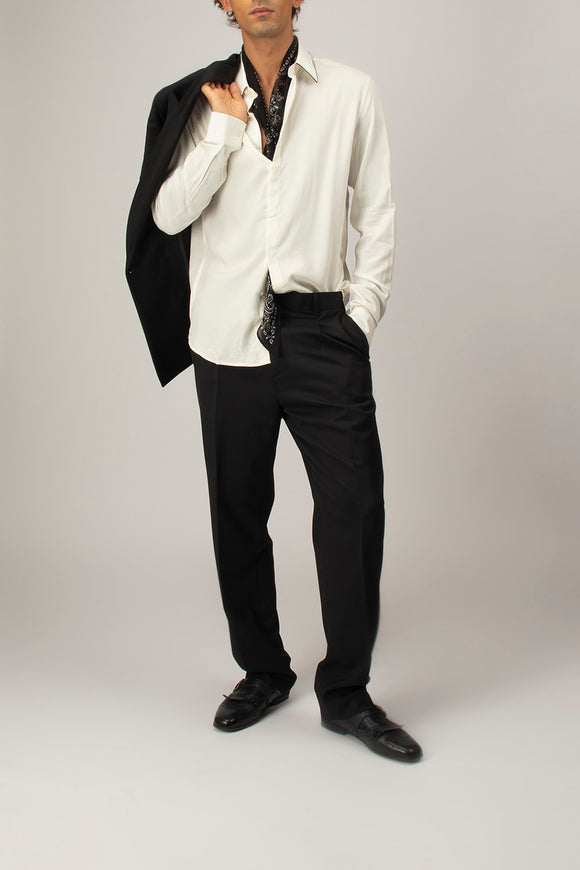  Camicia Piping Viscosa Deuxiemme Uomo Bianco - 3
