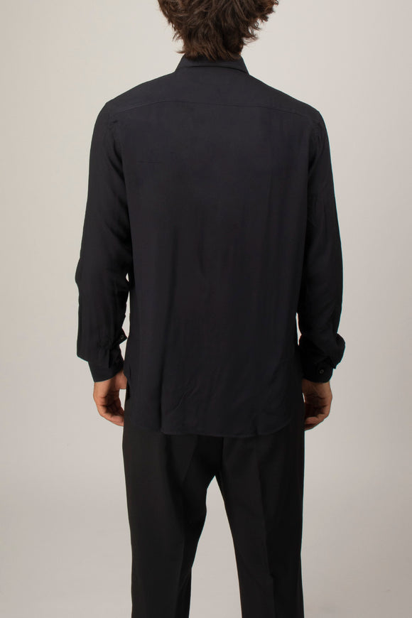  Camicia Piping Viscosa Deuxiemme Uomo Blu - 5