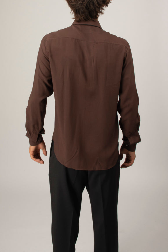  Camicia Piping Viscosa Deuxiemme Uomo Marrone - 5