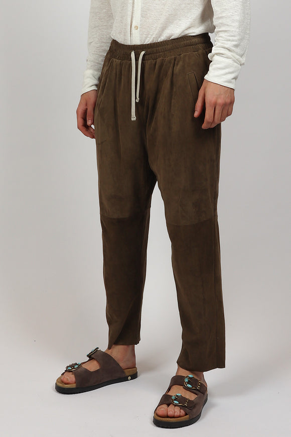  Pantalone In Suede Dacute Uomo Verde - 4