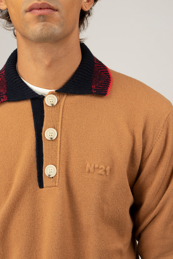  Polo Colletto Preppy N°21 Uomo Beige - 6
