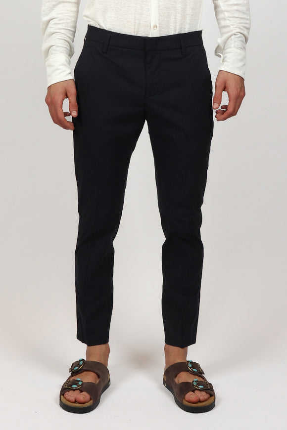  Pantalone Alfredo In Gabardina Dondup Uomo Blu - 2