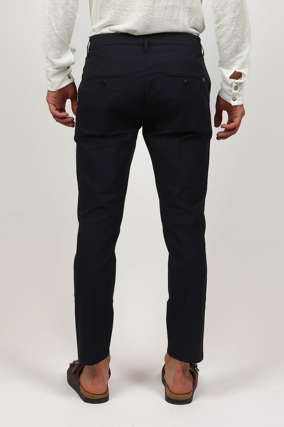  Pantalone Alfredo In Gabardina Dondup Uomo Blu - 5