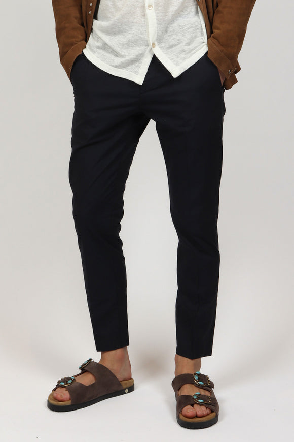  Pantalone Alfredo In Gabardina Dondup Uomo Blu - 1