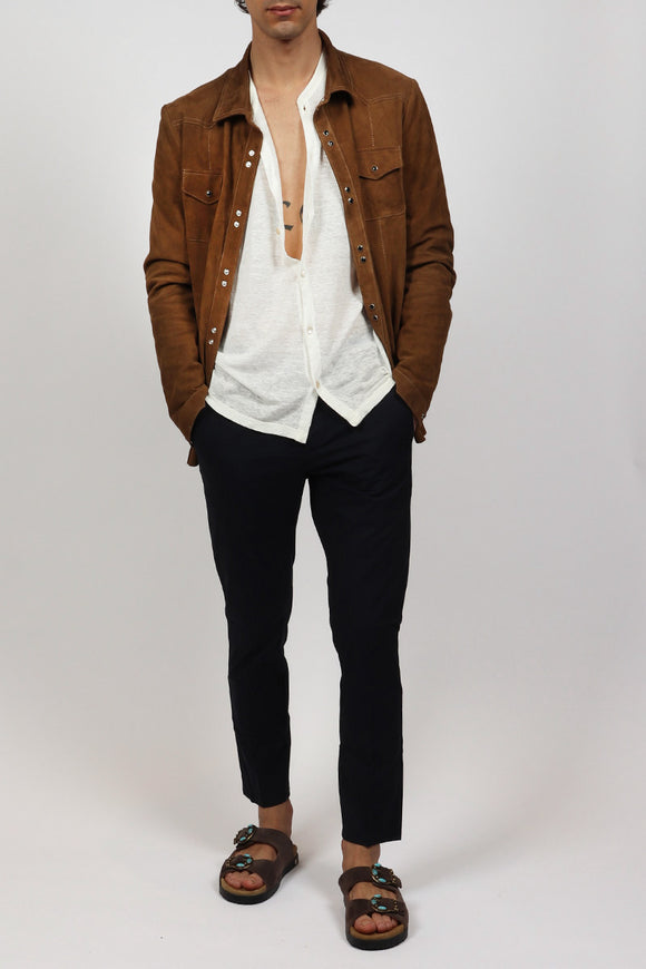  Pantalone Alfredo In Gabardina Dondup Uomo Blu - 3
